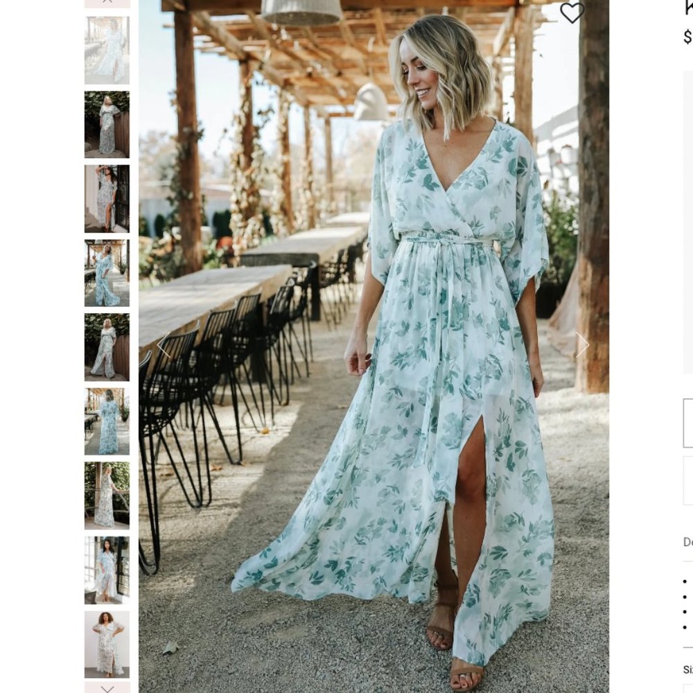 Baltic Born Kimono Maxi Dress Sage Floral